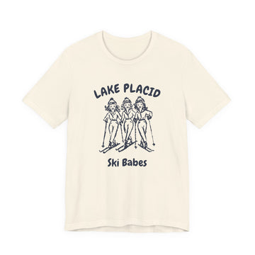 Lake Placid, New York Ski Babes T‑Shirt — Retro Skiing Graphic Tee - 0