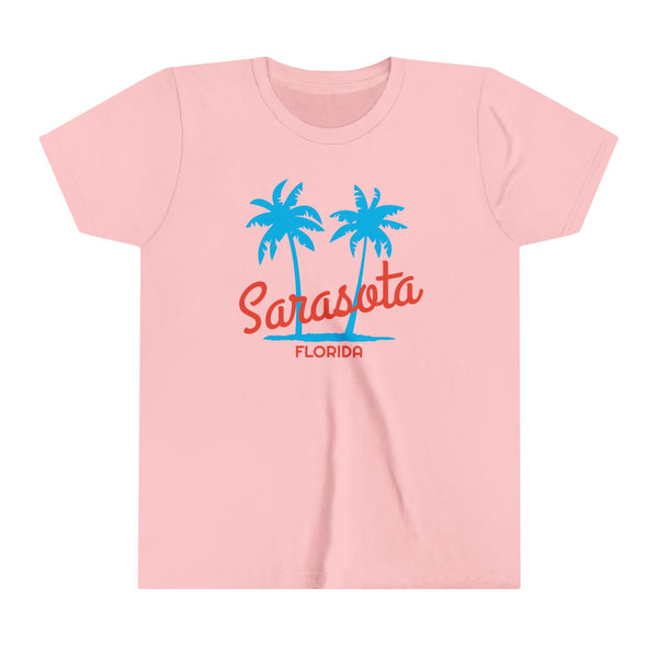 Sarasota, Florida Youth Shirt - Retro Palm Tree Sarasota Kid's T-Shirt