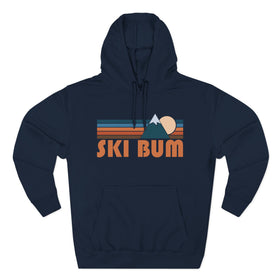 Buy navy Ski Bum Hoodie - Retro Mountain Unisex Sweatshirt