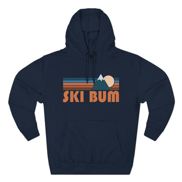 Buy navy Ski Bum Hoodie - Retro Mountain Unisex Sweatshirt
