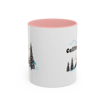 Buy pink California Retro Snow Skiing Mountain 11 oz Mug, Ski Lodge Decor Coffee Cup, Mountain Gondola Lover Gift, Retro Skiing Mug
