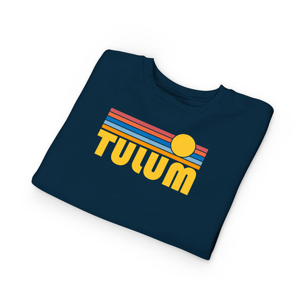 Tulum, Mexico Toddler Sweatshirt - Retro Sun Tulum Toddler Crewneck Sweatshirt