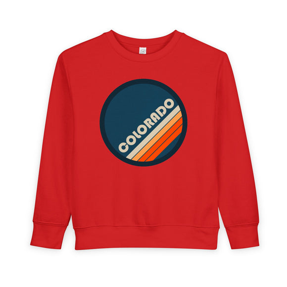 Colorado Toddler Sweatshirt - Retro Colorado Toddler Crewneck Sweatshirt