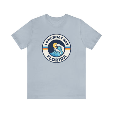 Buy light-blue Longboat Key, Florida T-Shirt - Retro Unisex Longboat Key Shirt - Wave Circle