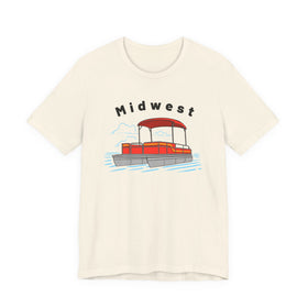 Midwest T Shirt - Retro Pontoon Boat Midwest Tee - 0