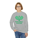 Maine Youth Sweatshirt - Pickleball Unisex Kid's Maine Crewneck Sweatshirt-15