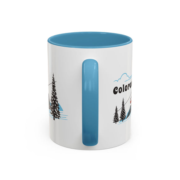 Colorado Retro Snow Skiing Mountain 11 oz Mug, Ski Lodge Decor Coffee Cup, Mountain Gondola Lover Gift, Retro Skiing Mug