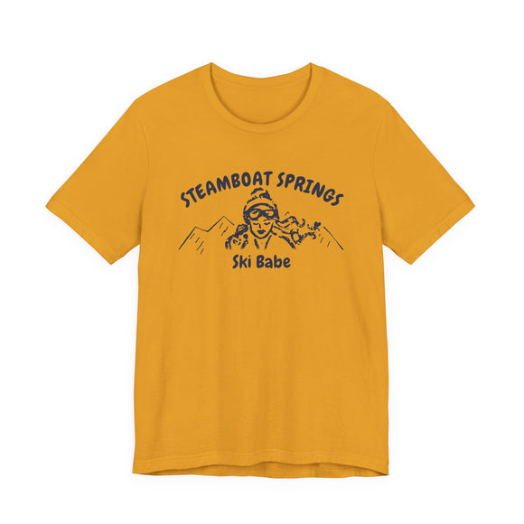 Steamboat Springs, Colorado Ski Babe T‑Shirt - Retro Skiing Graphic Tee