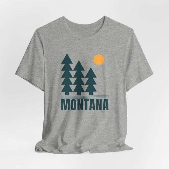 Montana T Shirt - Retro Trees Montana Tee