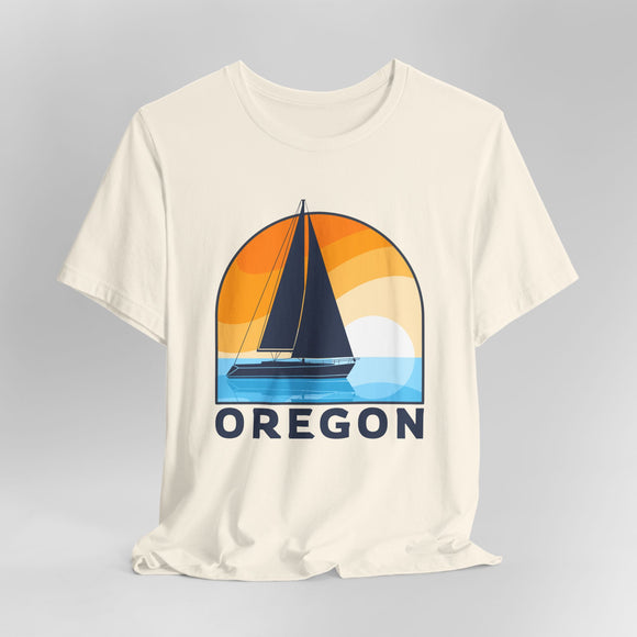Oregon T Shirt - Retro Sailboat Oregon Tee