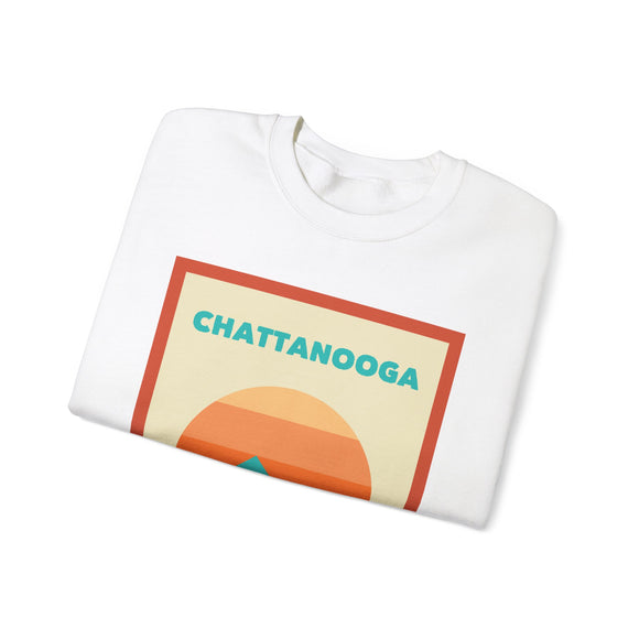 Retro Chattanooga, Tennessee Sweatshirt, Mountain Sun Design, Unisex Crewneck, Gift for Outdoorsy Friends, Vintage Jumper