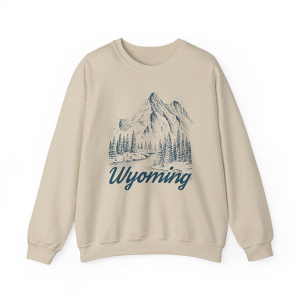 Wyoming Sweatshirt - Mountain Illustration Graphic Crewneck