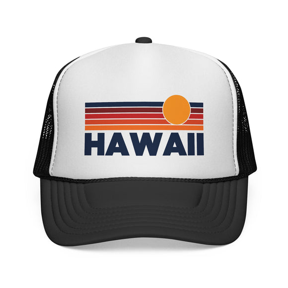 Hawaii Retro Sun Trucker Hat - Vintage Style Hawaii Cap