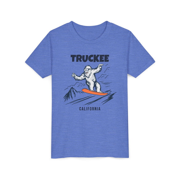 Truckee, California Yeti Snowboard Youth Tee - Kids Skiing Shirt