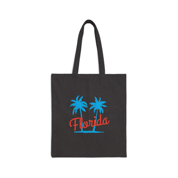 Florida Cotton Canvas Florida Tote Bag - Palm Script - 0