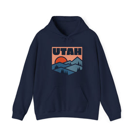 Buy navy Utah Hoodie - Mountain Unisex Utah Hoodie Graphic Sweatshirt
