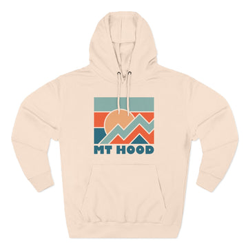Buy pale-pink Mount Hood, Oregon Hoodie - Retro Mountain Unisex Sweatshirt