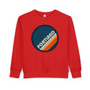 Portland, Oregon Toddler Sweatshirt - Retro Portland Toddler Crewneck Sweatshirt-4