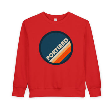 Buy red Portland, Oregon Toddler Sweatshirt - Retro Portland Toddler Crewneck Sweatshirt