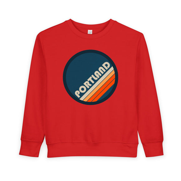 Portland, Oregon Toddler Sweatshirt - Retro Portland Toddler Crewneck Sweatshirt