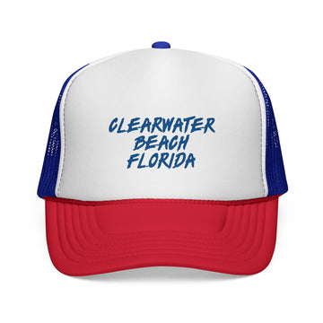 Buy blue-red Clearwater Beach Trucker Cap | Florida Hat