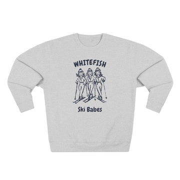 Buy heather-grey Premium Whitefish, Montana Ski Babes Sweatshirt