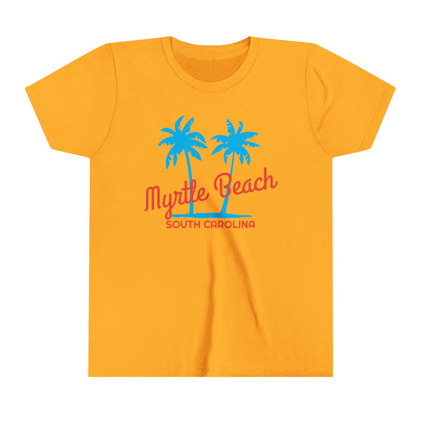 Myrtle Beach, South Carolina Youth Shirt - Retro Palm Tree Myrtle Beach Kid's T-Shirt