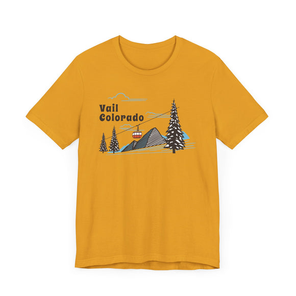 Vail, Colorado T-Shirt - Retro Ski Mountain Gondola Unisex Vail Shirt