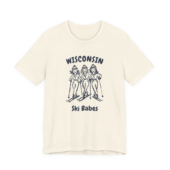 Wisconsin Ski Babes T‑Shirt — Retro Skiing Graphic Tee