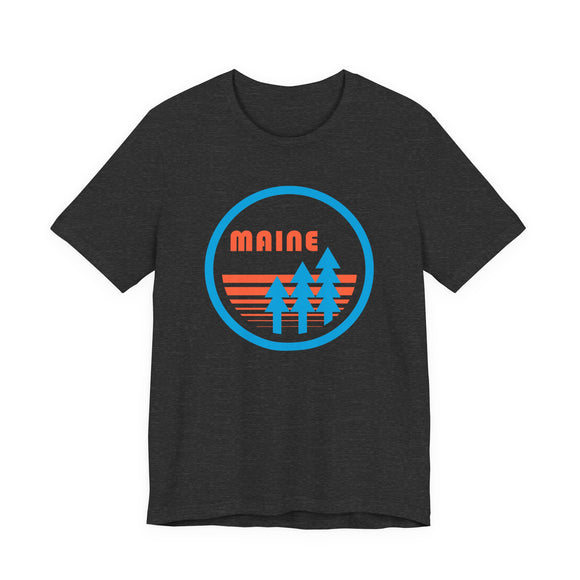 Maine T Shirt - Retro Trees Maine Tee