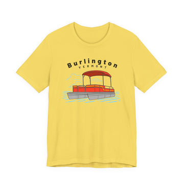 Buy maize-yellow Burlington, Vermont T Shirt - Pontoon Boat Tee