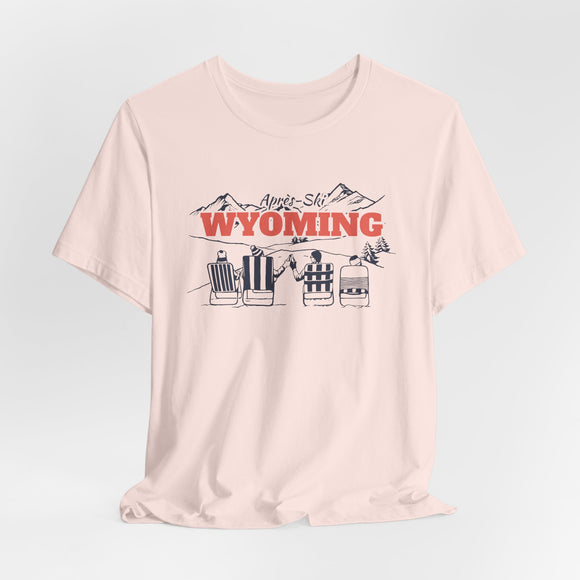 Wyoming Après-ski T-Shirt - Vintage Mountain Graphic Tee