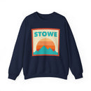 Retro Stowe, Vermont Sweatshirt, Mountain Sun Design, Unisex Crewneck, Gift for Outdoorsy Friends, Vintage Stowe, Vermont Jumper-3