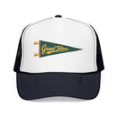 Grand Teton National Park Pennant Trucker Hat — Vintage Foam Mesh Cap-1