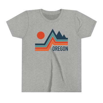 Buy athletic-heather Oregon Youth Shirt - Retro Mountain Oregon Kid's T-Shirt