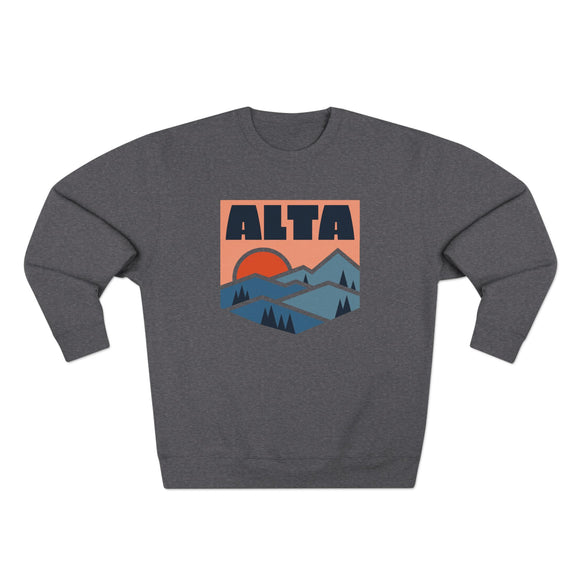 Premium Alta, Utah Mountain Graphic Sweatshirt