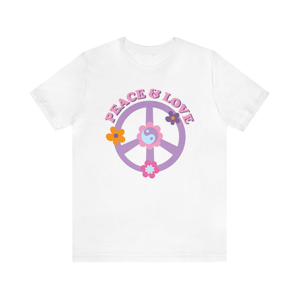 Peace and Love Tee - Unisex Jersey Fun Boho T-shirt