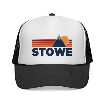 Stowe, Vermont Retro Mountains Trucker Hat - Vintage Style Stowe Cap - 0