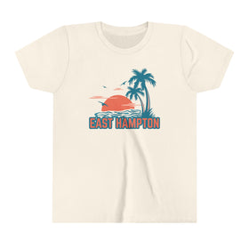 East Hampton, New York Youth Shirt - Retro Palm Tree East Hampton Kid's T-Shirt