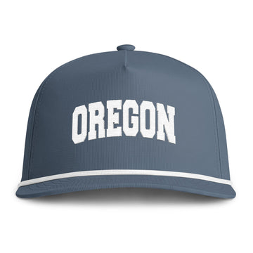 Oregon Embroidered Rope Hat - Vintage Sunwashed Rope Cap, Comfort Colors