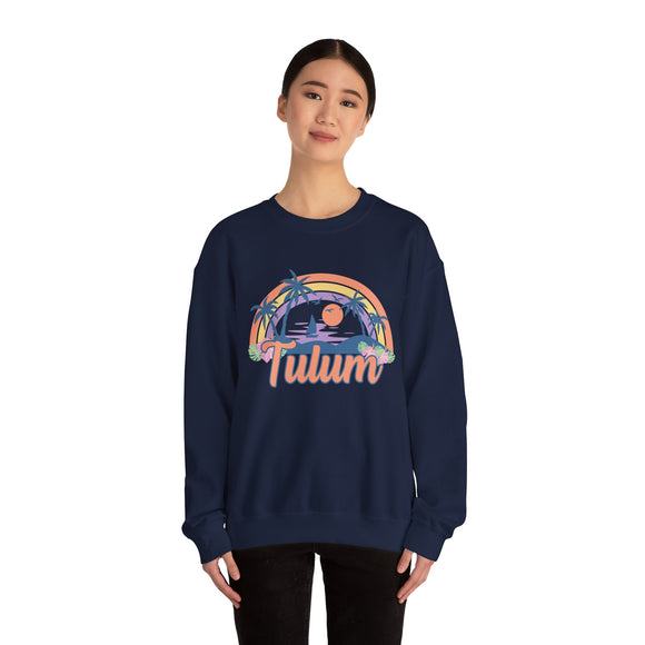 Tulum, Mexico Sweatshirt - Unisex Retro Beach Crewneck Tulum Sweatshirt