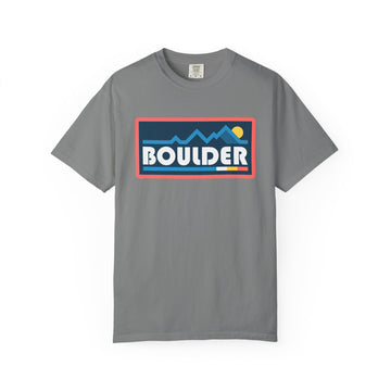Buy grey Boulder, Colorado Graphic Tee, Comfort Colors Retro Mountain Unisex Boulder T shirt