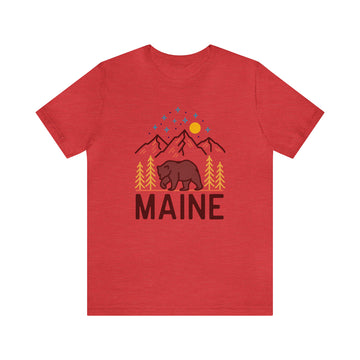 Buy heather-red Maine T-Shirt - Retro Unisex Maine Shirt