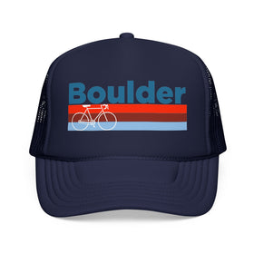 Buy dark-navy Boulder, Colorado Trucker Hat - Foam Boulder Bike Cap