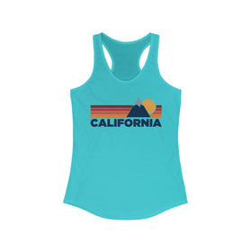 Buy solid-tahiti-blue California Women's Racerback Tank Top - Mountain Lover Sleeveless Shirt, Women's California Hiking Tank
