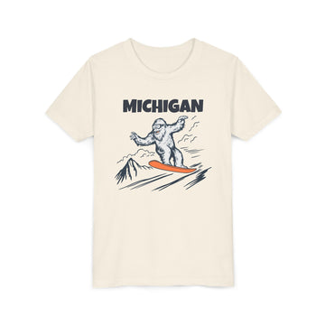 Michigan Yeti Snowboard Youth Tee - Kids Skiing Shirt