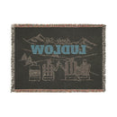 Ludlow, Vermont Ski Town Throw Blanket | Mountain Woven Blanket-5