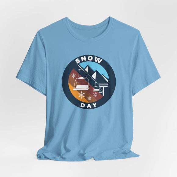 Snow Day T Shirt - Retro Ski Lift Snow Day Tee