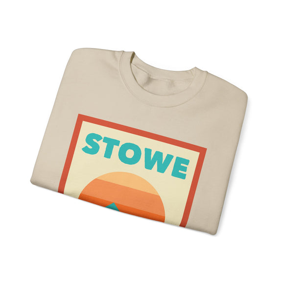 Retro Stowe, Vermont Sweatshirt, Mountain Sun Design, Unisex Crewneck, Gift for Outdoorsy Friends, Vintage Stowe, Vermont Jumper