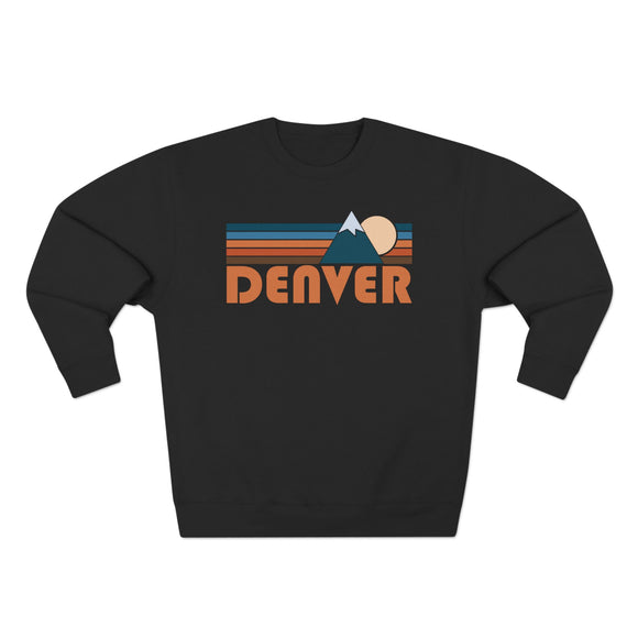 Premium Denver, Colorado Retro Mountain Graphic Sweatshirt